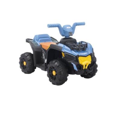 Imagem de Quadriciclo Elétrico Infantil 6V, Azul, Bateria Recarregável, 70x37x29.5cm, com Rodas Reforçadas, para Crianças a partir de 3 Anos