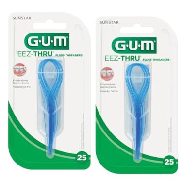Imagem de Kit Com 2 Passa Fio Gum Eez-Thru | 50 Unidades | Guia Para O Fio Dental