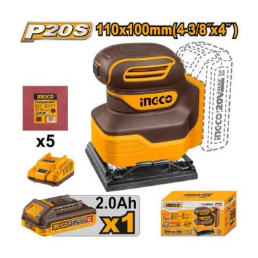 Imagem de Lixadeira Orbital 110x100 à Bateria Linha P20s INGCO