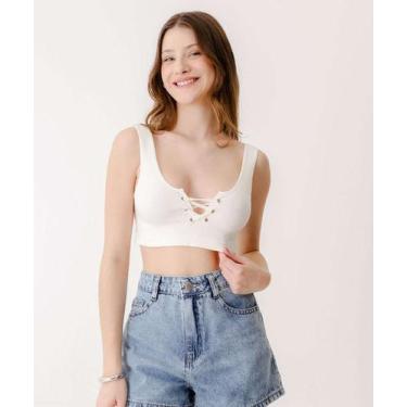 Imagem de Blusa Regata Feminina Cropped Marisa Off White-00026, Off white, PP