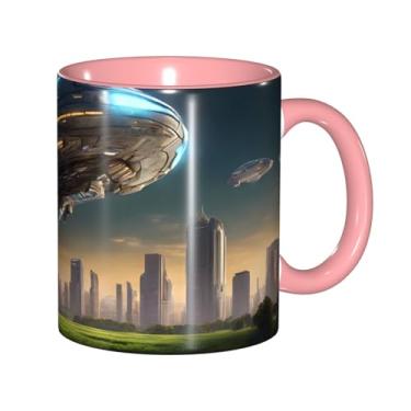 Imagem de Zeraoke Ufo At Night Print Canecas de café criativas, personalizadas, presente para família, tamanho de 325 ml, unissex