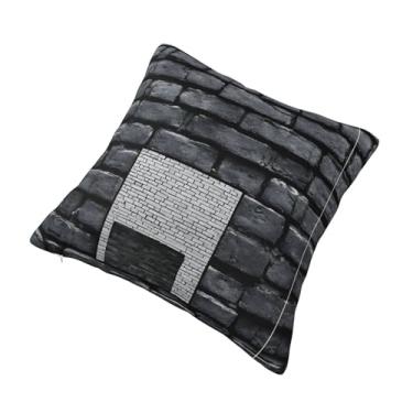 Imagem de Almofada quadrada decorativa cinza abstrata - Design reversível, zíper oculto, poliéster macio para sofá, cama e carro - Hipoalergênico 51 x 50 cm