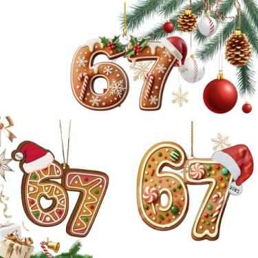 Imagem de Enfeite de Natal de acrílico nº 67, decorações divertidas de Natal, pacote de emojis de enfeite divertido nº 67, presente de árvore de Natal para gerações mais jovens (tipo C)