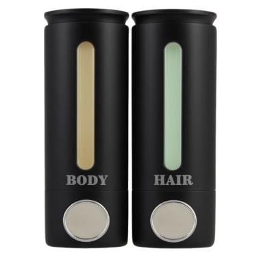 Imagem de Abriclo Dispensador de sabonete, suporte de parede, 482 g, sem perfuração, ABS dispensador de sabonete de mão com adesivo e parafusos, dispensador de xampu e condicionador sem vazamento, grande