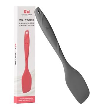 Imagem de Kitchen Mama Espátula de silicone: silicone de platina resistente ao calor para cozinhar e virar, borda flexível e chanfrada, uma peça para raspar e misturar, assar, pode ser lavada na máquina de