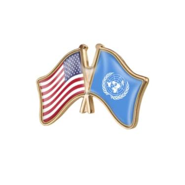 Imagem de EnigmaGlow Emblema de broche de pino único World Most Countries Estados Unidos América e outros países Cruz Amizade Emblema para homens e mulheres, 1.3x0.9inch（33x23mm）, Metal, resina