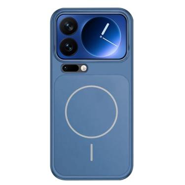 Imagem de LTLMYDAM Capa minimalista para Xiaomi 17 Pro Max/17 Pro/17, capa traseira de proteção fosca magnética fresca sem fio, capa resistente a impactos, azul, 17 Pro