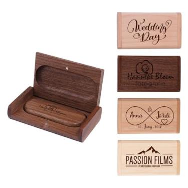 Imagem de Unidade USB OTG de madeira personalizada, pendrive USB de telefone gravada OTG para presentes de negócios, eventos promocionais, lembrancinhas de casamento, com caixa de presente de madeira