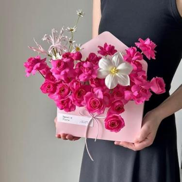 Imagem de BBJ WRAPS Caixas de flores de envelope para arranjos de cor sólida, caixa floral coreana, caixa de envelope floral de papelão, suprimento de florista, 21 x 4 x 27 cm - 5 unidades