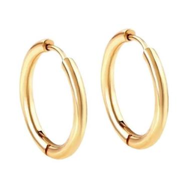 Imagem de Brincos Pequenos De Argola Prateados Para Mulheres E Homens Em Aço Ino