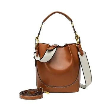 Imagem de Bolsa Bucket Feminina De Grande Capacidade Com Alça Larga E Cordão, Bo