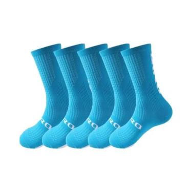 Imagem de Meias De Ciclismo Masculinas Até O Joelho, 5 Pares, Compressão Para Bi