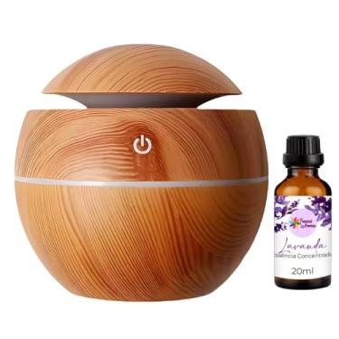 Imagem de Difusor de Ar Ultrassônico com Essência Madeira Marrom, 20ml, Umidificador Elétrico para Aromaterapia