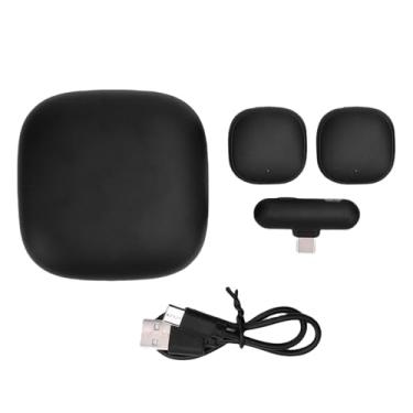 Imagem de Microfones de lapela sem fio com alcance de 328 pés AI Redução de ruído Microfones de lapela sem fio de 2,4 GHz com estojo de carregamento para gravação de vídeo e transmissão ao