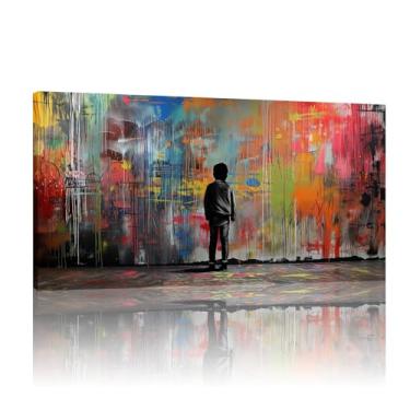Imagem de Banksy Posters and Prints, Banksy Canvas Wall Art Grande, Banksy Art Wall Decor Canvas, Banksy Extra Large Wall Art Print - (40x80cm)40.6x81.3 cm sem moldura