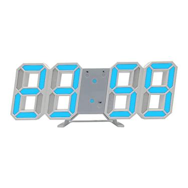 Imagem de Relógio de Parede LED 3D Digital Mesa Multifuncional com Display Temperatura Tela Grande Despertador para Casa Sala Estar Escritório Armazém