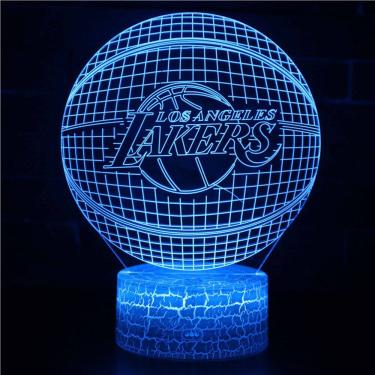 Imagem de Luz noturna LED 3D Lakers Basketball que muda de cor