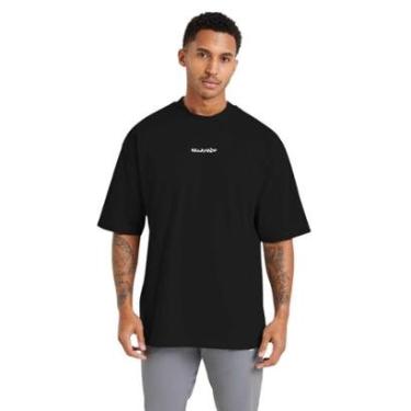 Imagem de Camiseta Oversized Estampada Masculina Algodão Conforto para Treino e Uso Diário-Masculino