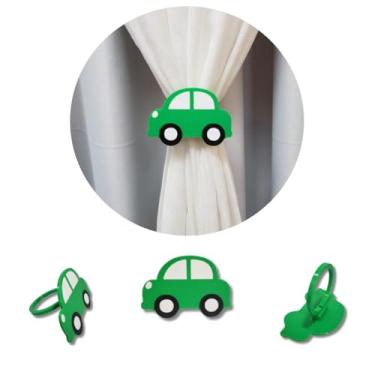 Imagem de Prendedor de Cortina Infantil Carrinho – Abraçadeira Decorativa | Kit com 2 Unidades (Verde)