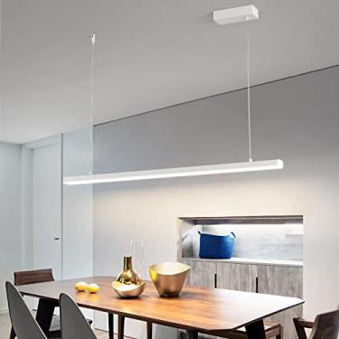 Imagem de Luminária pendente LED para mesa de jantar, preta, moderna, com intensidade ajustável e controle remoto. Ideal para escritório, sala de jantar, sala de estudos, sala de estar e cozinha (bran