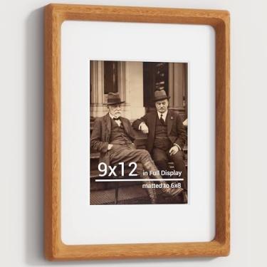 Imagem de Molduras de teca natural de 22 x 30,5 cm, moldura de diploma de madeira original feita à mão com tapete para exibição de fotos de formatura de 15 x 20 cm, imagem de família, foto de casamento, foto
