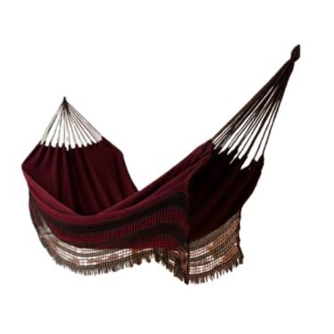 Imagem de Rede De Dormir Descanso Jeans Gigante Resistente Algodao Deluxe para Varandas, Quintais e Casais, Design Deluxe para Relaxamento Familiar (VINHO)
