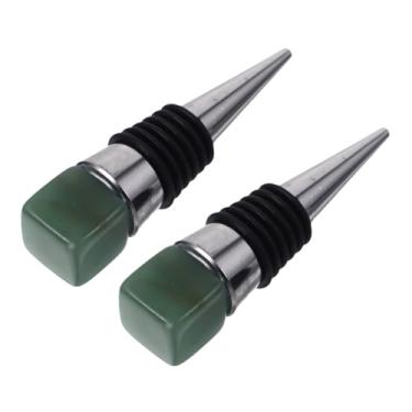 Imagem de BESPORTBLE 2 peças de rolha de garrafa de vinho de pedra preciosa de cristal com selo verde natural para preservação de cerveja licor de vinho tinto decoração de festa de casamento elegante acessório
