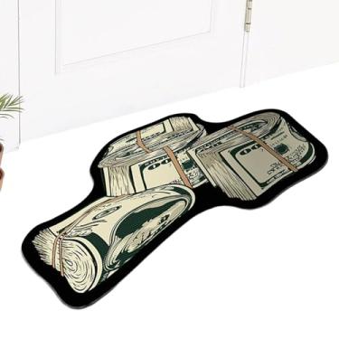 Imagem de Tapetes de chão para quarto pequeno - Tapetes de porta 100 dólares tapete de dinheiro - Tapete de área, tapete de dinheiro, de de veludo de macio, confortável antiderrapante par