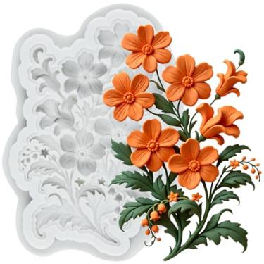 Imagem de MYPRACS Molde de silicone para fondant de folhas de relevo barroco para decoração de bolos, cobertura de cupcake, pasta de goma de chocolate, argila de polímero