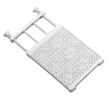 Imagem de Prateleira Inteligente Extensível Ajustável, Branca, Aço Carbono e Plástico PP, 24cm x 48-80cm, Instalação Sem Furos, para Armários, Despensas, Guarda-roupas, 1 unidade