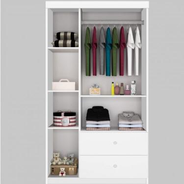Imagem de Guarda Roupa De Bebê 3 Portas 2 Gavetas Alvin J&a Móveis Branco
