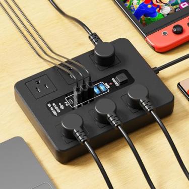 Imagem de Régua de alimentação USB PD para mesa, 12 portas, carregamento rápido, hub de várias tomadas para escritório, casa, espaço de trabalho moderno