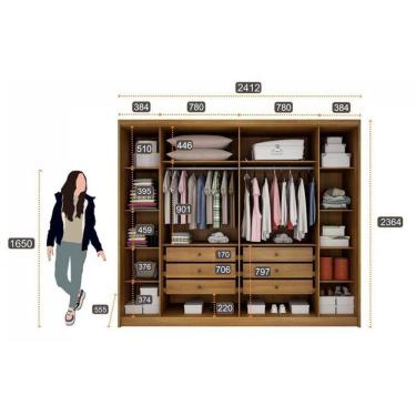 Imagem de Guarda Roupa Casal Bolonha E Gaveteiro Suiça Cumaru 23 - Novo Horizonte