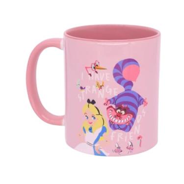 Imagem de Zona Criativa Caneca Alice in Wonderland, Rosa, 350ml, Design com Personagens Disney, Gato de Cheshire, 8cm x 9.5cm