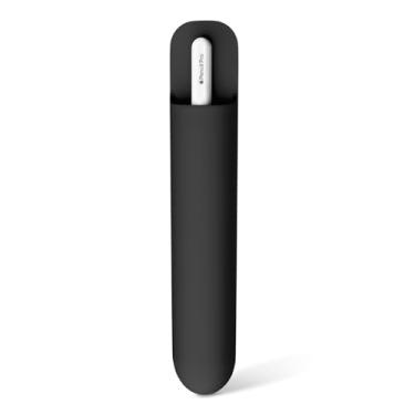 Imagem de MoKo Suporte universal para caneta, capa protetora de silicone reutilizável compatível com Apple Pencil Pro/(USB-C)/1ª/2ª geração, acessórios de canetas de tamanho semelhante, preto