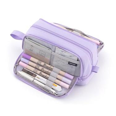 Imagem de estojo de lápis rosa bolsa de lápis estojo de lápis bonito estojo de lápis pequeno estojo de lápis bonito bolsa de lápis estojo de lápis de grande capacidade durável e fácil de limpar papelaria zíper