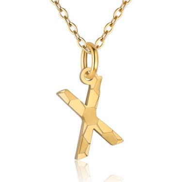 Imagem de RUOOUY Colar feminino com inicial de futebol banhado a ouro 18K, pingente de letra A-Z, joia de futebol, acessórios esportivos, presente de Natal para namorada, filha, Aço inoxidável, Sem Pedra