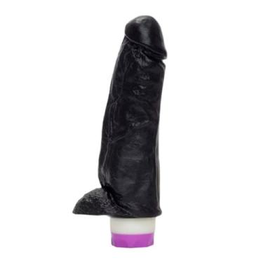 Imagem de Prótese Com Vibrador Interno E Escroto 16,5 X 4,5Cm Brinquedo Adulto Realista Dildo Consolador VN17 (PRETO)