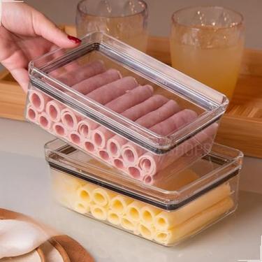 Imagem de Kit 2 Porta Frios Hermético 770ml Acrílico Empilhável | Potes para Geladeira Organizador de Geladeira