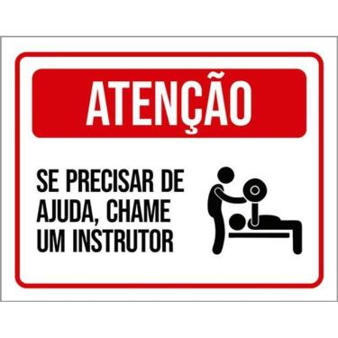 Imagem de Kit 3 Placas Se Precisar De Ajuda Chame Instrutor Academia