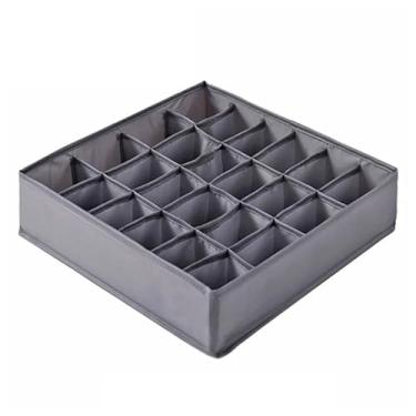 Imagem de Colméia Organizador Dobrável 24 Compartimentos para Roupas Íntimas Meias Cuecas Calcinhas Lingerie Armários Gavetas para Armários e Gavetas em Casas e Apartamentos(24 Divisórias-CINZA,KIT 1)