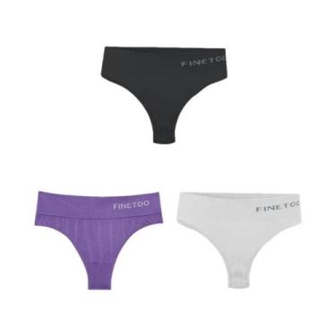 Imagem de Conjunto De 3 Calcinhas Sem Costura De Cintura Alta Tamanho Grande Par