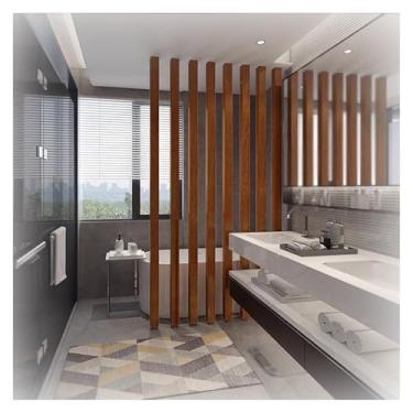 Imagem de Divisória giratória do teto ao chão, divisórias de sala/divisórias de madeira, pacote com 8 colunas para separação de sala, sem instalação de perfuração (marrom, 110 x 180 cm (44 x 71 pol))