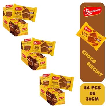 Imagem de 3 Caixas de Biscoito Choco Biscuit Chocolate Ao Leite Bauducco Display 18x36g