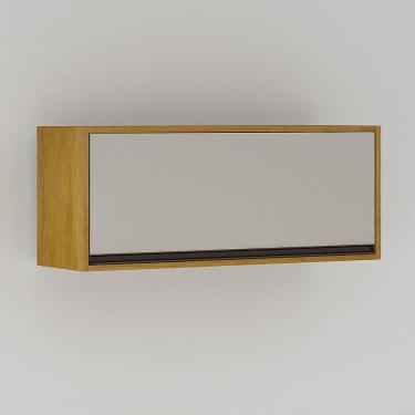 Imagem de Armário De Cozinha Nala Aéreo Geladeira 1 Porta Mobilihouse Cinamomo/off White