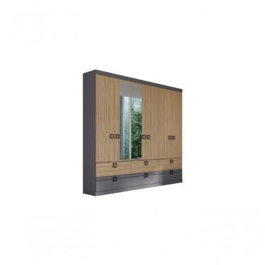 Imagem de Roupeiro Herval Ph 1734 Cedro + Grafite Com Espelho