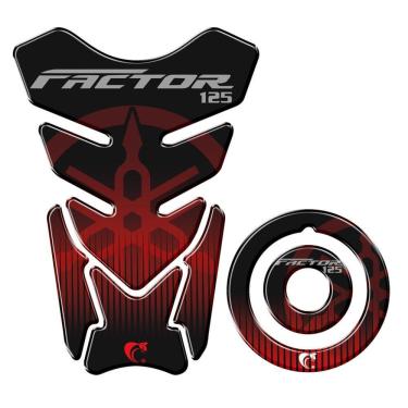 Imagem de Adesivo Protetor Tanque E Bocal Moto Yamaha Factor 125 Vermelho E Preto