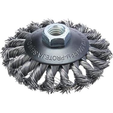Imagem de Escova De Aço Cônica Trancada 100mm Carbografite 12.500rpm, Preto