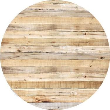 Imagem de Painel de Lona Redondo Textura de Madeira - Fabrika De festa, 120x120c