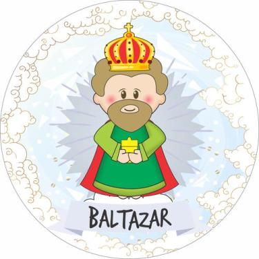 Imagem de Painel de Lona Redondo Santinhos Católicos Santo Rei Mago Baltazar - F